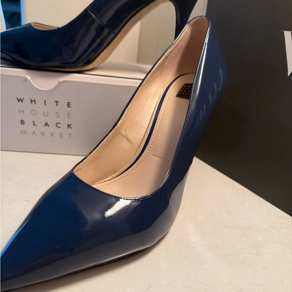 White House Black Market Blue Patent Leather Heels - Picture 9 of 16